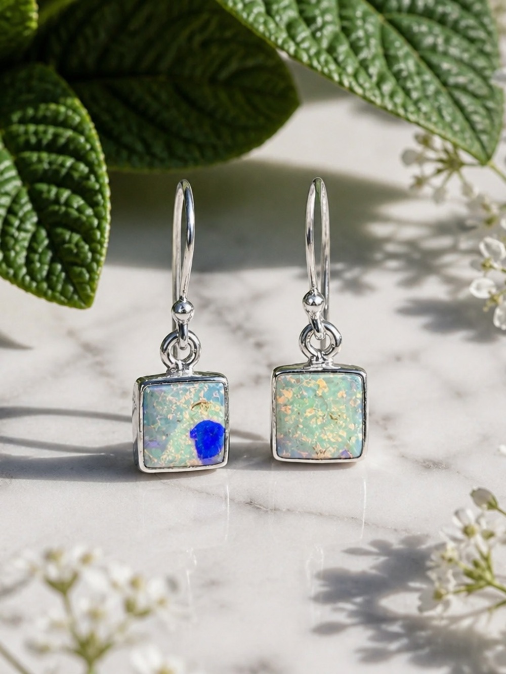 NEW! Sterling Opal Earrings